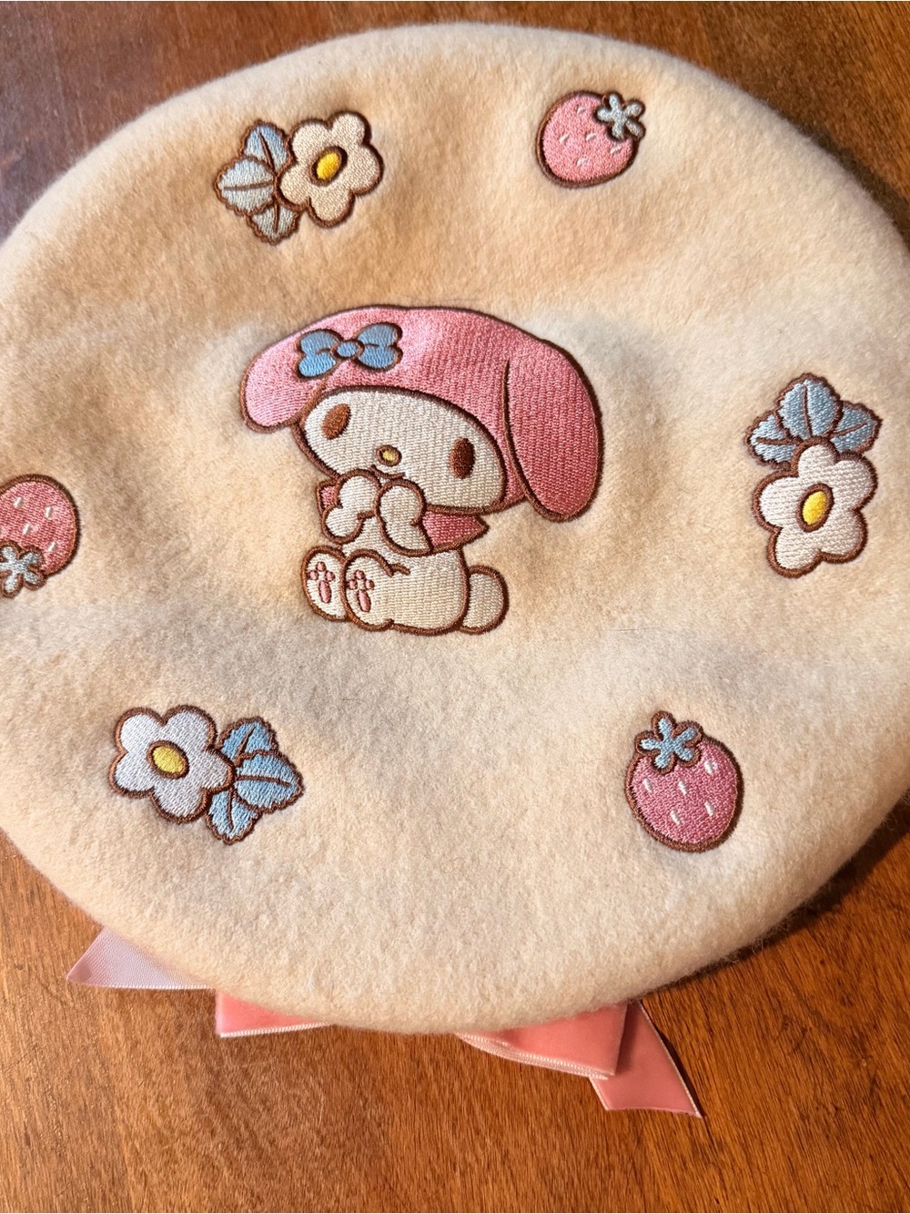 My Melody Wool Beret - Embroidered